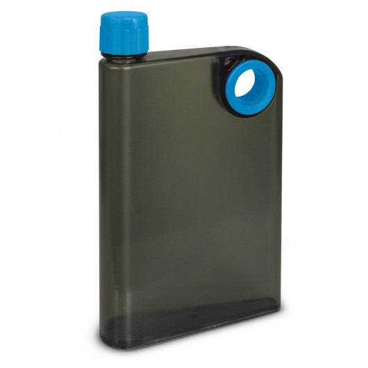 Black Light Blue Flat Bottles